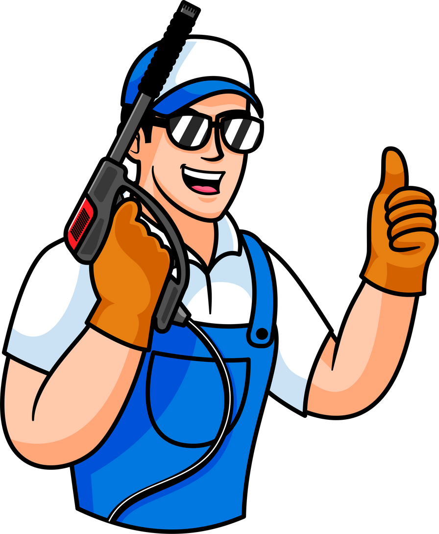 Pressure washing mascot logo design